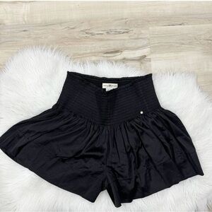 Natural Life Daisy Skort Black Satin Smocked L/XL #ab